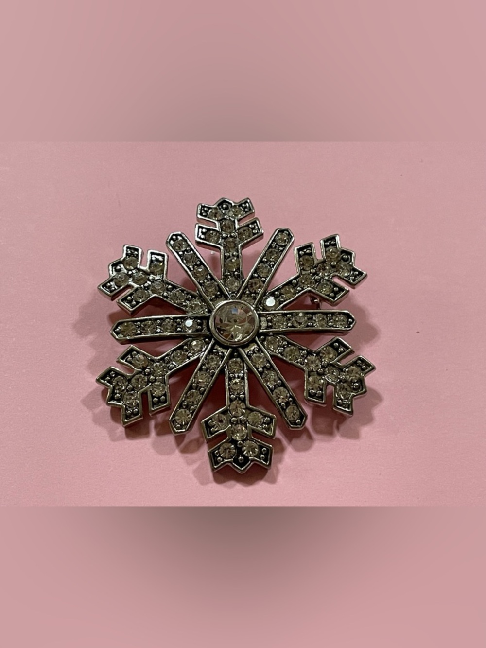 Vintage Costume Signed Monet Snowflake Brooch #9606